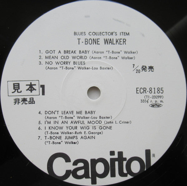 T-Bone Walker - The Great Blues Vocals And Guitar Of T-Bone Walker (His Original 1942-1947 Performances) (Vinyl, LP, Compilation, Promo) Very Good Plus (VG+) / Very Good (VG)