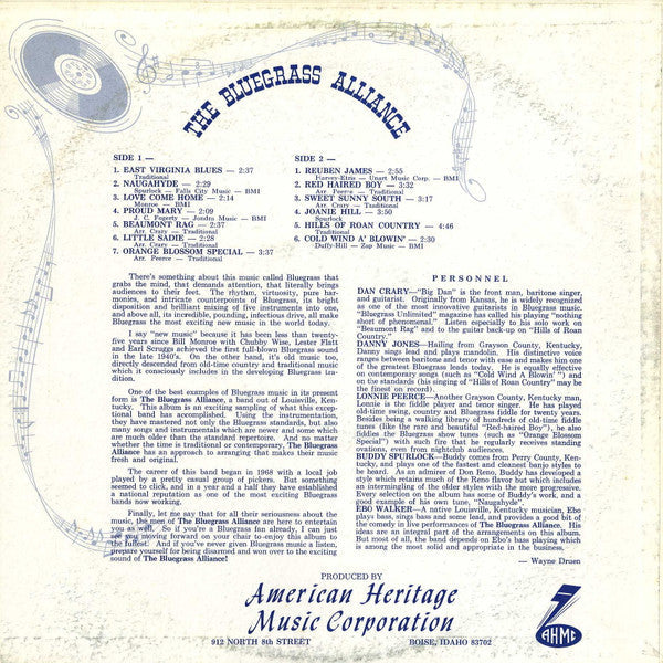 The Bluegrass Alliance - The Bluegrass Alliance (Vinyl, LP, Album) Very Good Plus (VG+) / Very Good Plus (VG+)