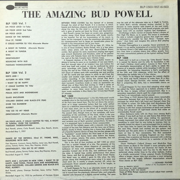 Bud Powell - The Amazing Bud Powell, Volume 1 (Vinyl, LP, Album, Reissue, Remastered, Stereo) Good Plus (G+) / Very Good Plus (VG+)