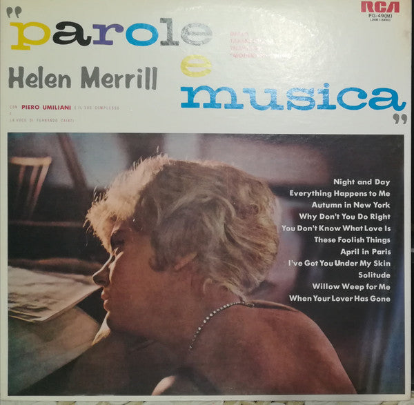 Helen Merrill - Parole E Musica (Vinyl, LP, Album, Mono) Very Good Plus (VG+) / Very Good (VG)