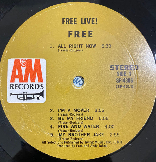Free - Free Live! (Vinyl, LP, Album) Very Good Plus (VG+) / Very Good Plus (VG+)