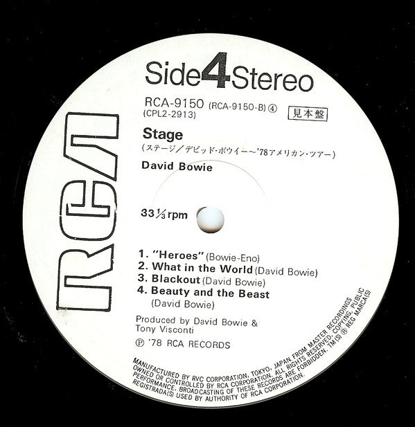 David Bowie - Stage (2xVinyl, LP, Album, Promo, Stereo) Very Good Plus (VG+) / Very Good Plus (VG+)