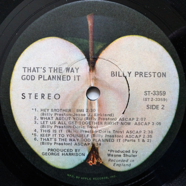 Billy Preston - That's The Way God Planned It (Vinyl, LP, Album, Stereo) Very Good (VG) / Very Good (VG)