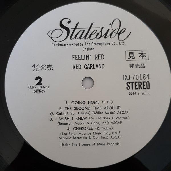 Red Garland - Feelin' Red (Vinyl, LP, Album, Promo, Stereo) Near Mint (NM or M-) / Very Good Plus (VG+)