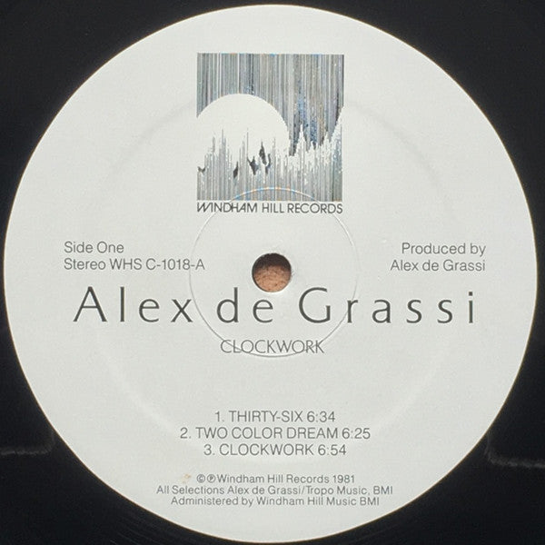 Alex De Grassi - Clockwork (Vinyl, LP, Album, Repress) Very Good (VG) / Very Good Plus (VG+)