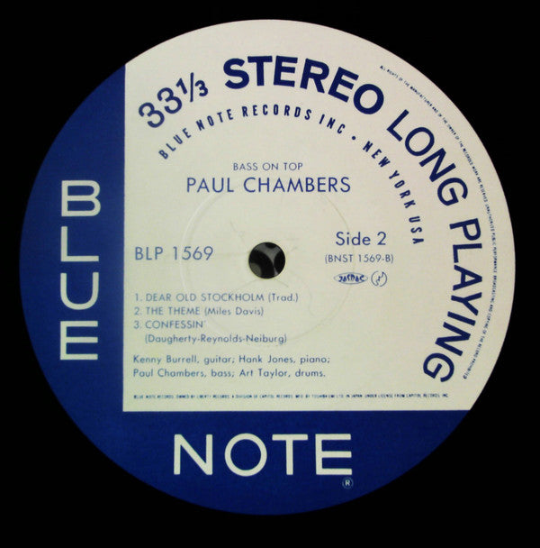 Paul Chambers Quartet - Bass On Top (Vinyl, LP, Album, Reissue, Stereo) Near Mint (NM or M-) / Near Mint (NM or M-)