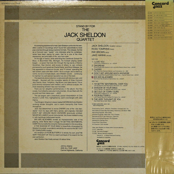 The Jack Sheldon Quartet - Stand By For (Vinyl, LP, Album, Stereo) Near Mint (NM or M-) / Very Good (VG)