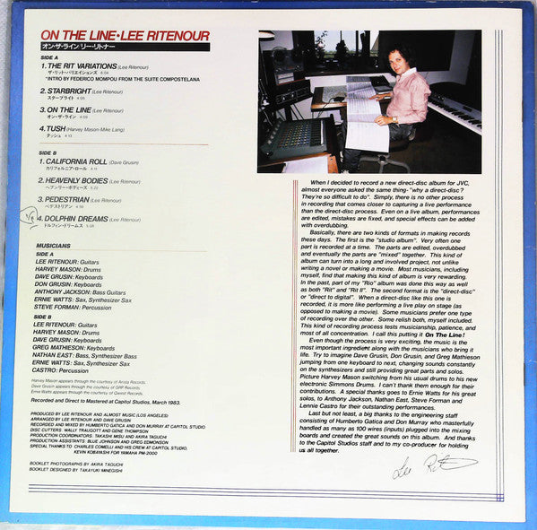 Lee Ritenour - On The Line (Vinyl, LP, Album, Promo, Stereo)