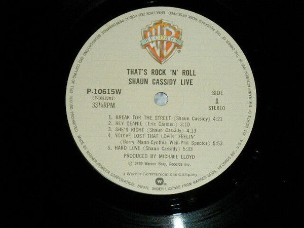 Shaun Cassidy - Live - That's Rock 'N' Roll (Vinyl, LP, Album) Very Good Plus (VG+) / Very Good Plus (VG+)