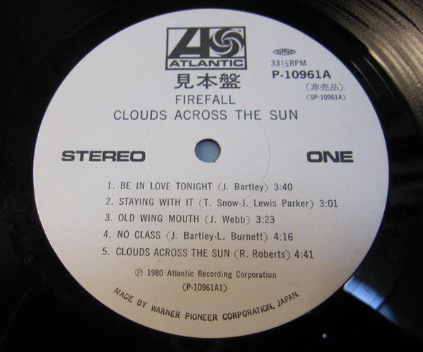 Firefall - Clouds Across The Sun (Vinyl, LP, Album, Promo) Very Good Plus (VG+) / Very Good (VG)