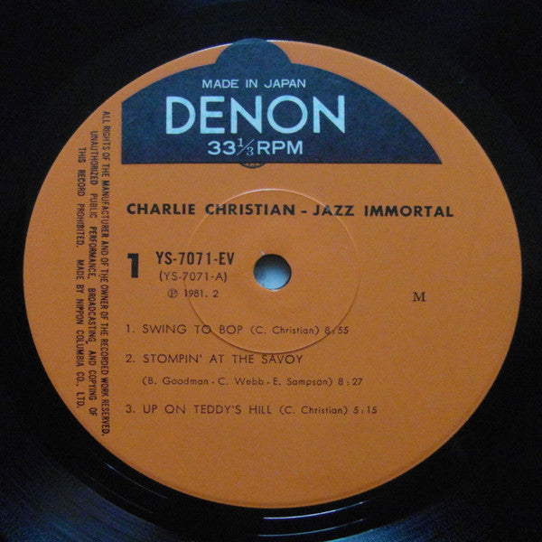 Charlie Christian - Jazz Immortal (Vinyl, LP, Album, Reissue, Mono) Very Good (VG) / Very Good (VG)