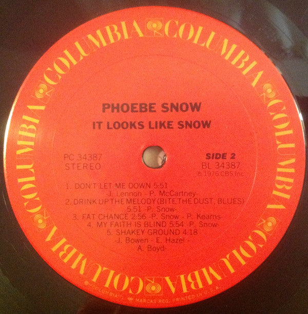 Phoebe Snow - It Looks Like Snow (Vinyl, LP, Album) Very Good (VG) / Very Good (VG)