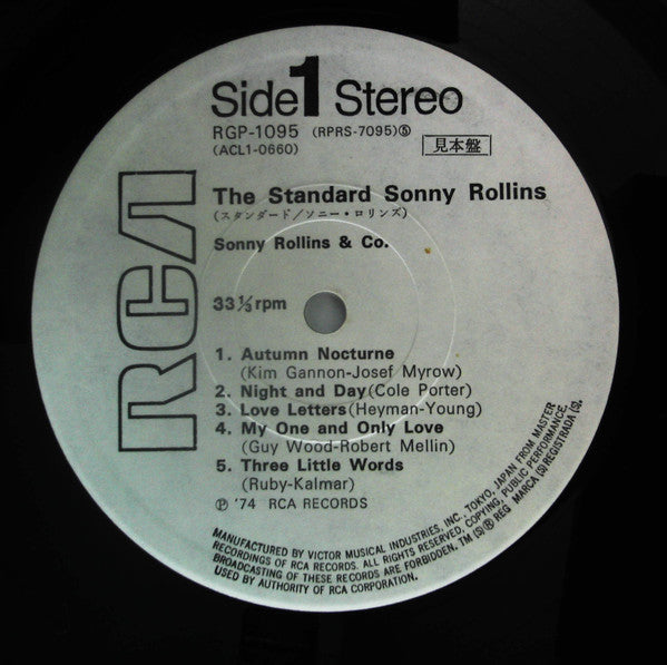 Sonny Rollins & Co. - The Standard Sonny Rollins (Vinyl, LP, Album, Promo, Reissue, Stereo) Very Good Plus (VG+) / Very Good Plus (VG+)