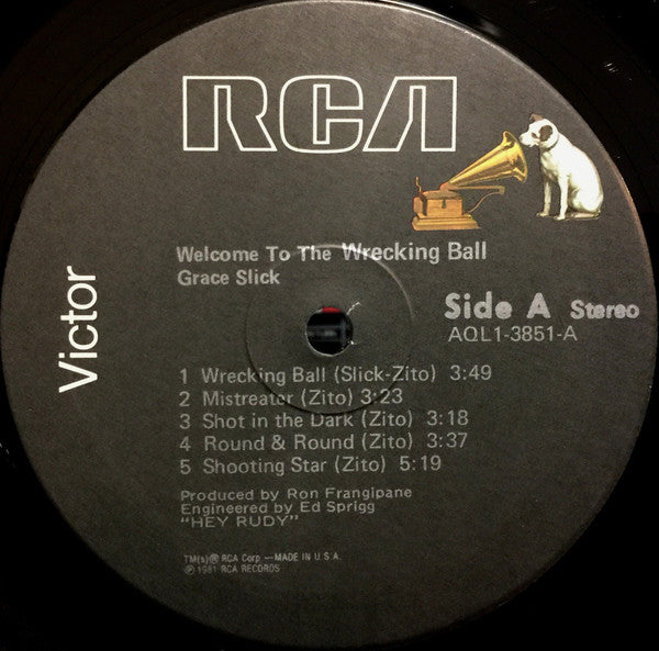 Grace Slick - Welcome To The Wrecking Ball! (Vinyl, LP, Album, Stereo) Very Good (VG) / Very Good Plus (VG+)