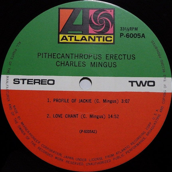 Charles Mingus Jazz Workshop - Pithecanthropus Erectus = Upright Ape Man (Vinyl, LP, Album, Reissue) Very Good Plus (VG+) / Very Good Plus (VG+)