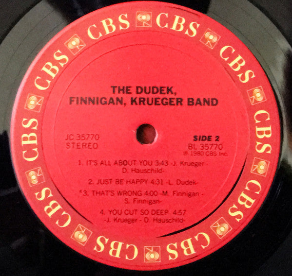 The Dudek Finnigan Krueger Band - DFK (Vinyl, LP, Album, Stereo) Very Good (VG) / Very Good Plus (VG+)