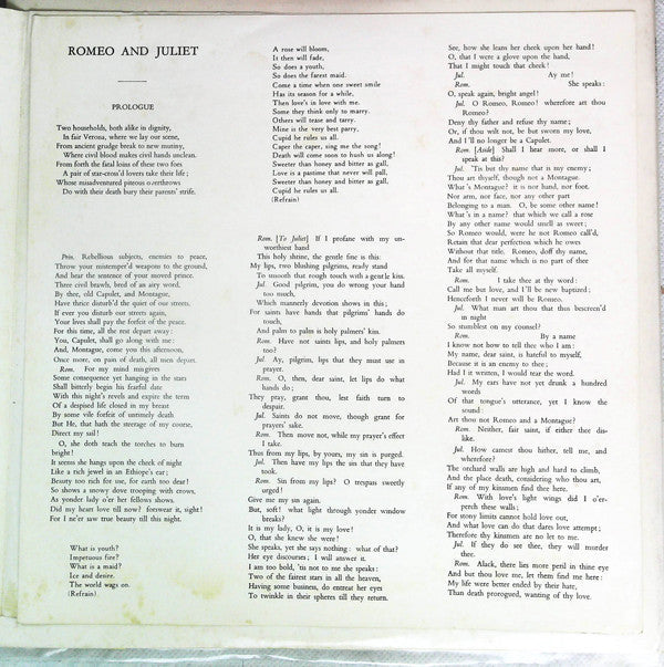 Nino Rota - ロミオとジュリエット = Romeo & Juliet (Vinyl, LP, Album, Stereo) Near Mint (NM or M-) / Very Good (VG)