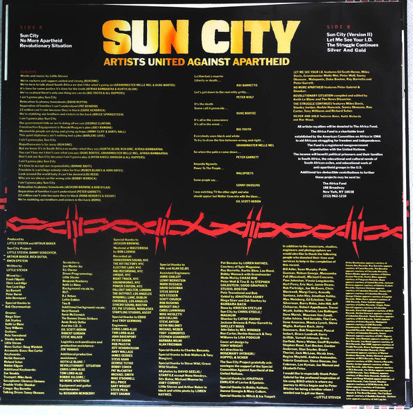 Artists United Against Apartheid - Sun City (Vinyl, LP, Album, Promo) Very Good (VG) / Very Good (VG)