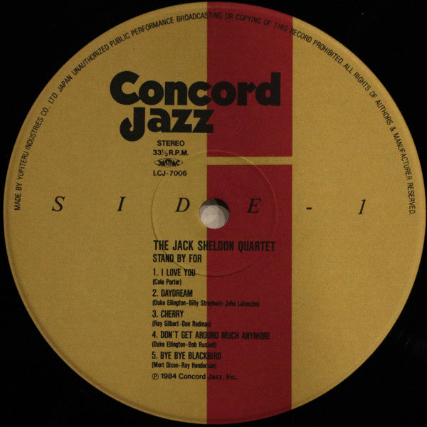 The Jack Sheldon Quartet - Stand By For (Vinyl, LP, Album, Stereo) Near Mint (NM or M-) / Very Good (VG)