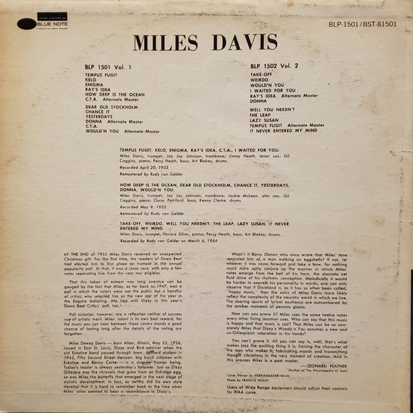 Miles Davis - Volume 1 (Vinyl, LP, Compilation, Remastered, Stereo)