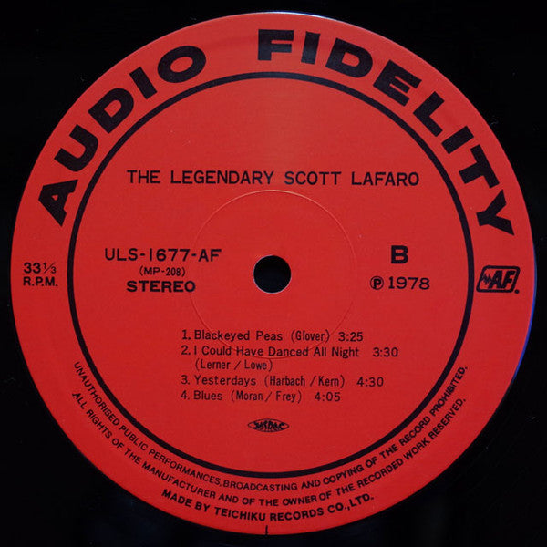 Scott LaFaro - The Legendary Scott LaFaro (Vinyl, LP, Album, Reissue, Stereo) Very Good Plus (VG+) / Very Good Plus (VG+)