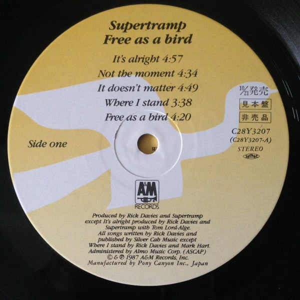 Supertramp - Free As A Bird (Vinyl, LP, Album, Promo) Very Good (VG) / Very Good (VG)