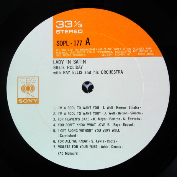 Billie Holiday - Lady In Satin (Vinyl, LP, Album, Reissue, Stereo) Near Mint (NM or M-) / Very Good Plus (VG+)
