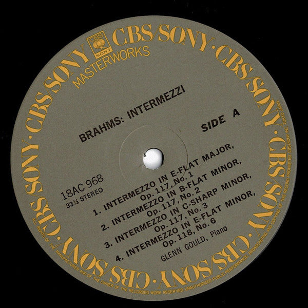 Johannes Brahms - 10 Intermezzi For Piano (Vinyl, LP, Reissue, Stereo) Near Mint (NM or M-) / Very Good Plus (VG+)