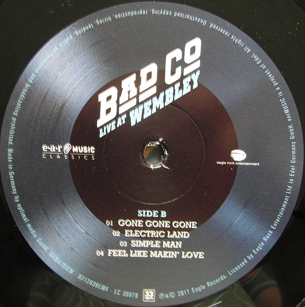 Bad Company (3) - Live At Wembley (2xLP, Album, Album, Limited Edition, Numbered, Reissue) - Very Good Plus (VG+) / Very Good Plus (VG+)