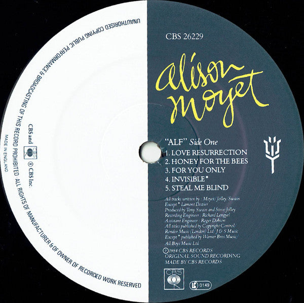Alison Moyet - Alf (Vinyl, LP, Album, Stereo) Very Good Plus (VG+) / Very Good (VG)