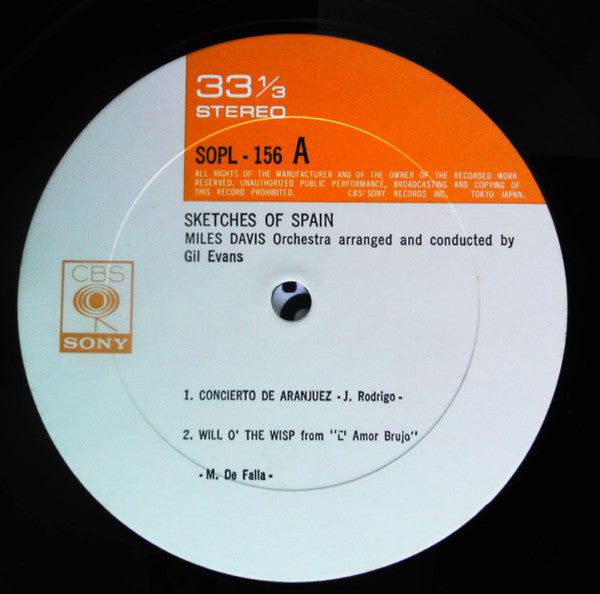 Miles Davis - Sketches Of Spain (Vinyl, LP, Album, Reissue) Very Good Plus (VG+) / Very Good (VG)