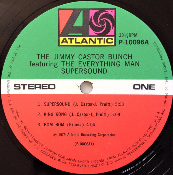 The Jimmy Castor Bunch - Supersound = Supersound in Discotheque (Vinyl, LP, Album, Stereo) Very Good Plus (VG+) / Good Plus (G+)