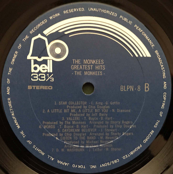 The Monkees - The Monkees Greatest Hits (Vinyl, LP, Compilation) Very Good (VG) / Very Good Plus (VG+)