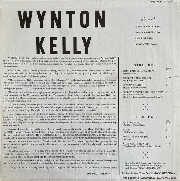 Wynton Kelly - Wynton Kelly! (Vinyl, LP, Album, Misprint, Stereo) Good Plus (G+) / Good Plus (G+)