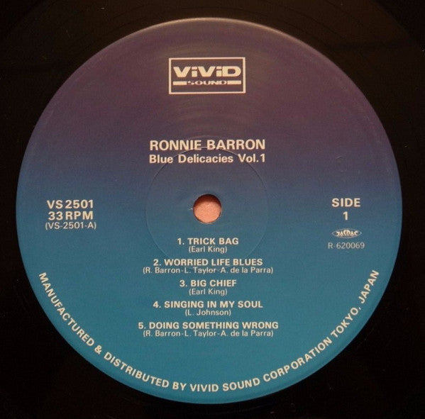 Ronnie Barron - Blue Delicacies Vol.1 (Vinyl, LP, Album, Promo) Good Plus (G+) / Good Plus (G+)