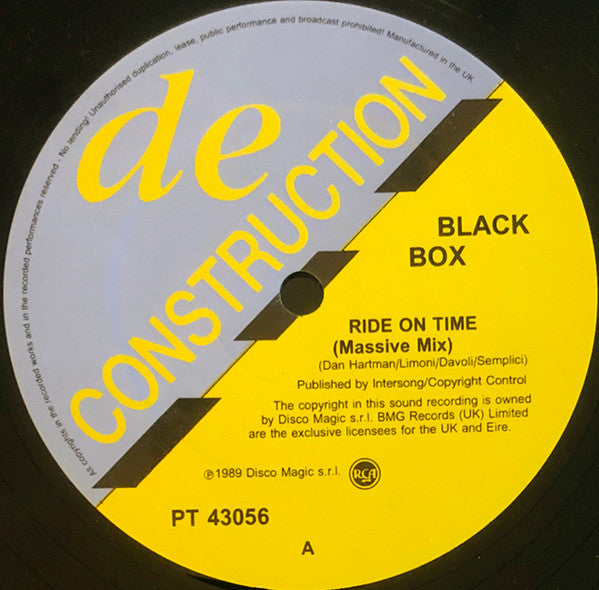 Black Box - Ride On Time (Vinyl, 12", 45 RPM, Single) Good Plus (G+) / Poor (P)