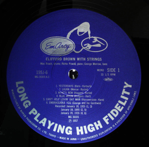 Clifford Brown - Clifford Brown With Strings (Vinyl, LP, Album, Reissue, Mono) Very Good (VG) / Very Good Plus (VG+)