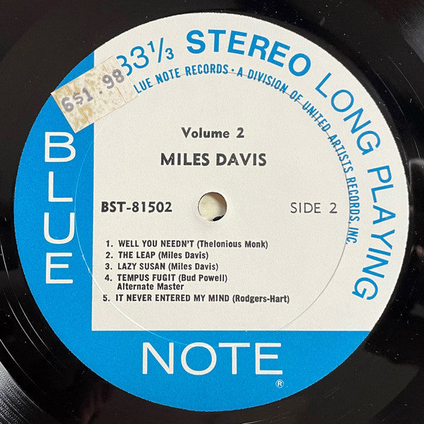 Miles Davis - Volume 2 (Vinyl, LP, Compilation, Reissue, Stereo) Very Good Plus (VG+) / Good Plus (G+)