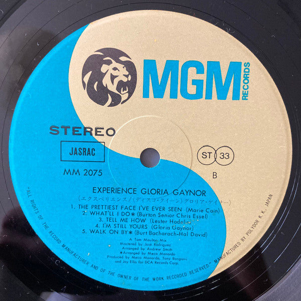 Gloria Gaynor - Experience Gloria Gaynor = エクスペリエンス グロリア・ゲイナー (Vinyl, LP, Album, Stereo) Very Good Plus (VG+) / Very Good (VG)