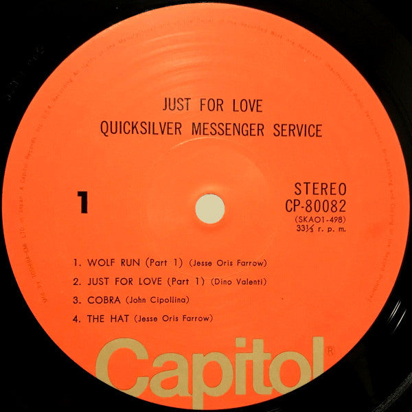 Quicksilver Messenger Service - Just For Love (Vinyl, LP, Album, Repress, Stereo) Near Mint (NM or M-) / Very Good Plus (VG+)