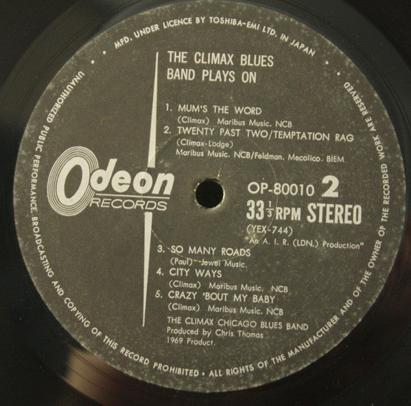 Climax Blues Band - Plays on (Vinyl, LP, Album, Stereo) Very Good (VG) / Very Good (VG)