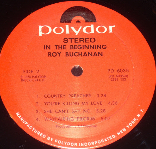 Roy Buchanan - In The Beginning (Vinyl, LP, Album, Stereo) Very Good (VG) / Very Good Plus (VG+)