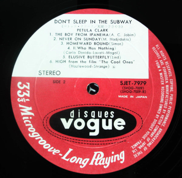 Petula Clark - Don't Sleep In The Subway (Vinyl, LP, Compilation, Stereo) Very Good Plus (VG+) / Very Good (VG)