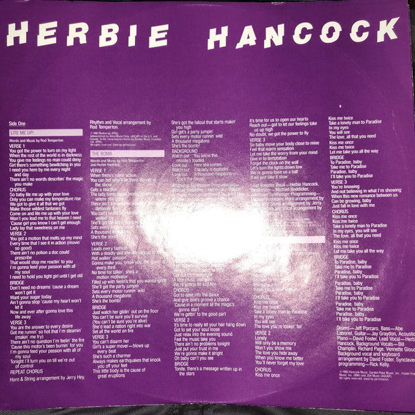 Herbie Hancock - Lite Me Up (Vinyl, LP, Stereo)