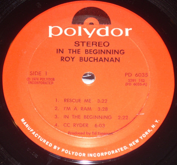 Roy Buchanan - In The Beginning (Vinyl, LP, Album, Stereo) Very Good (VG) / Very Good Plus (VG+)
