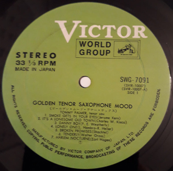 Tommy Palmer (4) - Golden Tenor Saxophone Mood = ゴールデン・ムード・テナー・サックス (Vinyl, LP, Album) Very Good Plus (VG+) / Very Good Plus (VG+)