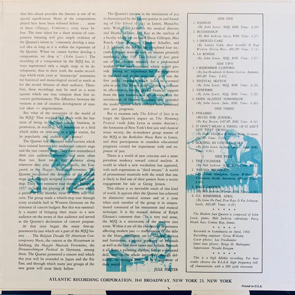 The Modern Jazz Quartet - European Concert (2xVinyl, LP, Album, Stereo) Very Good Plus (VG+) / Very Good Plus (VG+)
