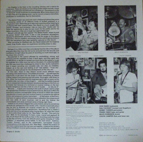 Don Randi And Quest - New Baby (Vinyl, LP, Limited Edition) Near Mint (NM or M-) / Very Good Plus (VG+)