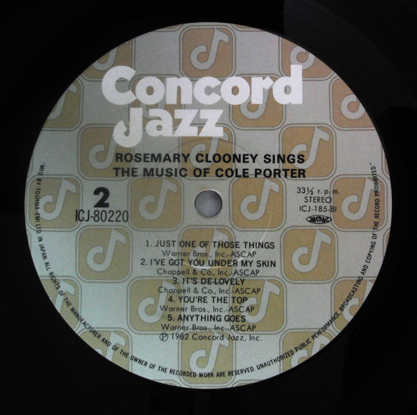Rosemary Clooney - Rosemary Clooney Sings The Music Of Cole Porter (Vinyl, LP, Album) Very Good Plus (VG+) / Very Good Plus (VG+)