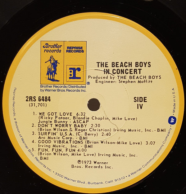 The Beach Boys - In Concert (2xVinyl, LP, Album) Good Plus (G+) / Very Good (VG)
